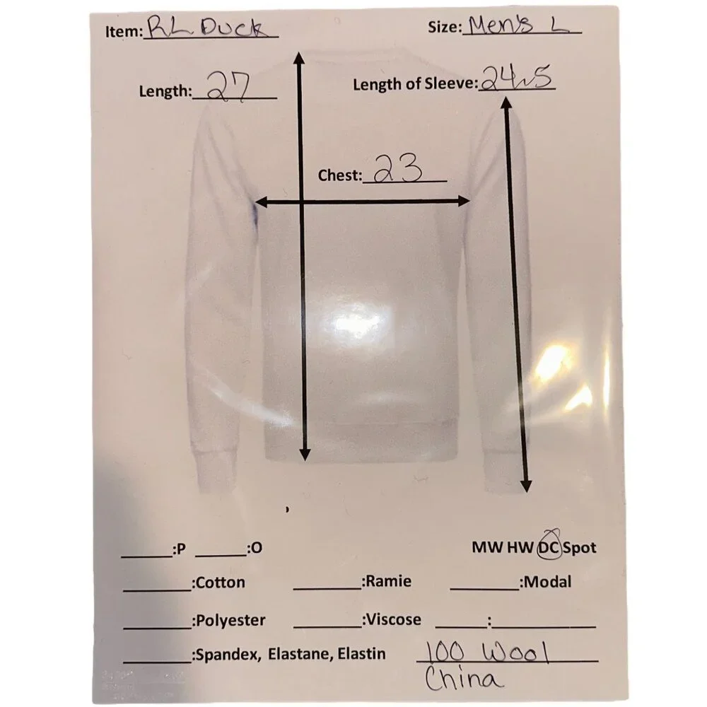 Rare Vintage Ralph Lauren Mallard Duck Sweater Mens L Wool Plaid Christmas - Picture 11 of 11